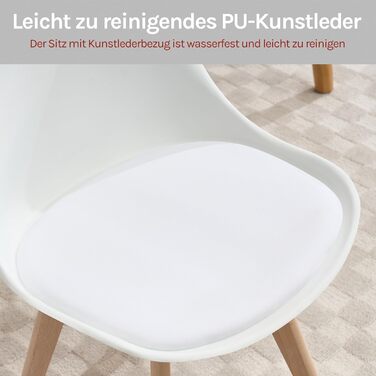 Стільці для їдальні WOLTU, набір 2 шт, з обертанням, з масиву дерева та штучної шкіри, до 100 кг, сучасний дизайн