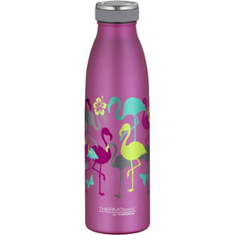 Термокафе пляшка для пиття для дітей 500 мл, пляшка TC Flamingo, термос, герметична пляшка з нержавіючої сталі, водонепроникна