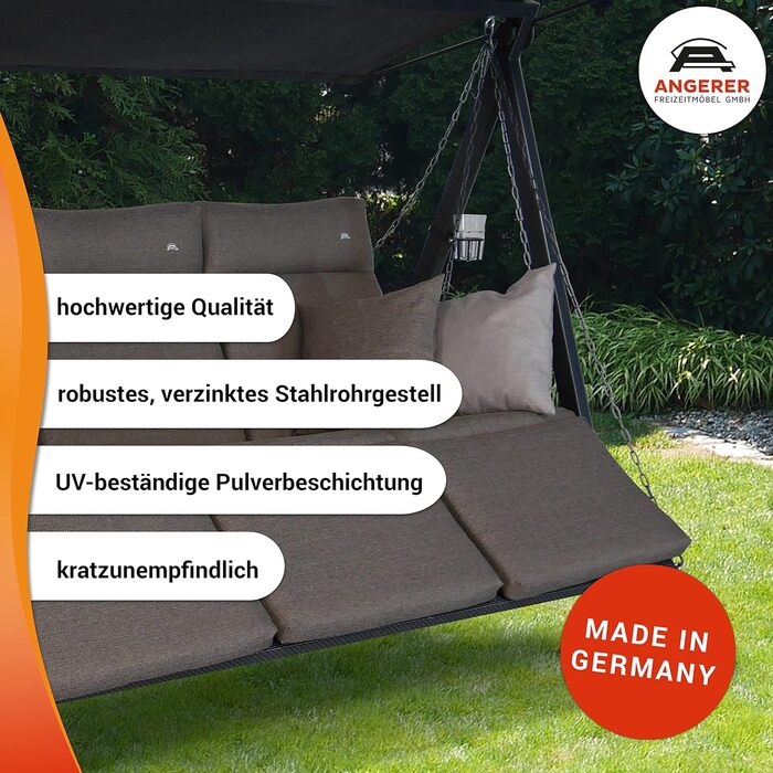 Гойдалка Анґерер Голлівуд Лаунж Смарт – для сидіння, відпочинку та сну, з функцією ліжка, Made in Germany, преміум-якість, оливковий колір