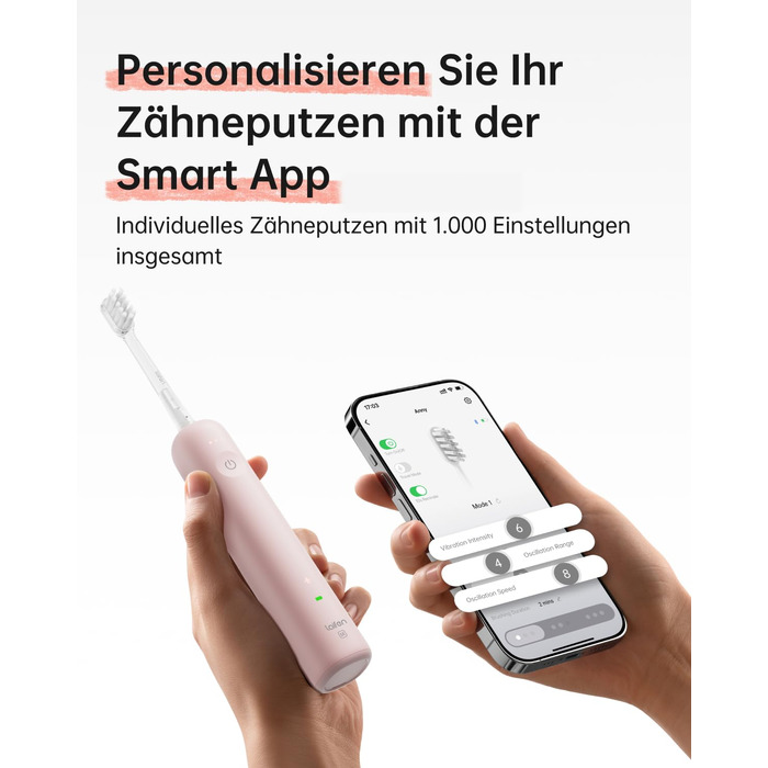 Електрична зубна щітка Laifen Wave Spezial з осциляцією та вібрацією, для дорослих, з додатком, 2 насадки (зелена)
