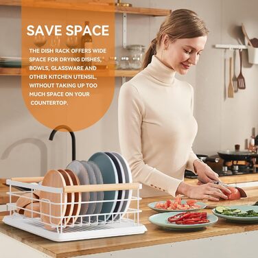 Сушарка для посуду BRIAN & DANY з піддоном, 42x30x15 см, біла