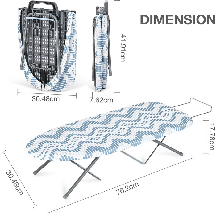 Мала прасувальна дошка KINGRACK для парової прасувальної станції, складна з протиковзкими ніжками, економія місця для дому