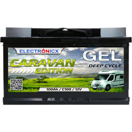 Гелева батарея 12 В 120 Ач Caravan Edition Сонячні батареї GEL Technology Батарея 12 В сонячна батарея, сонячна батарея Акумулятор для човнів Автофургони, Кемпінг для караванів (100 Ач)