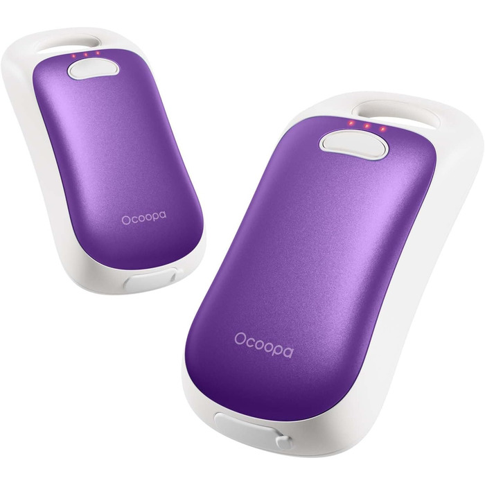 Електричні грілки для рук OCOOPA, 2 шт., водонепроникні IP45, ергономічні, 18 годин тепла, портативні, для активного відпочинку, гольфу, кемпінгу, міста (лавандово-фіолетовий)