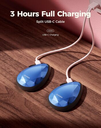 Електричні грілки для рук OCOOPA 2 шт., стильні, у формі діаманта з магнітом, перезаряджаються, для жінок, подарунок на Новий рік, для Рейно, піших прогулянок, кемпінгу, блакитні