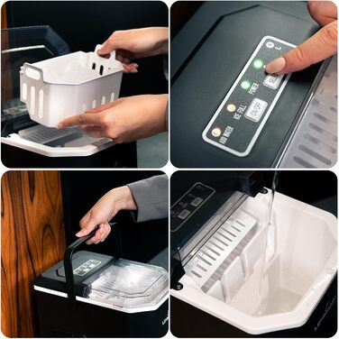 Машина для приготування льоду Lehmann - 1.3л, 12кг/24г, 2 розміри, для дому, вечірки, офісу, кемпінгу