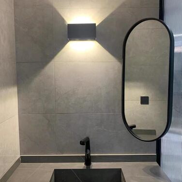 Дзеркало для ванної кімнати Eckspiegel, поворотне, овальне, з металевим каркасом, HD, захищене від вибухів, розміри 30x50 см, 35x60 см, 40x80 см, 50x80 см, колір чорний