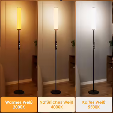 Підлоговий світильник WISIMMALL RGB LED 65 20W 1500Lm Dimmable 2000K-6000K з дистанційним керуванням для вітальні/ігрової кімнати