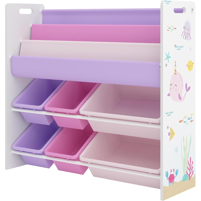 Дитяча полиця для іграшок en.casa Rødøy з 6 ящиками, 78 x 86 x 27 см, дизайн 