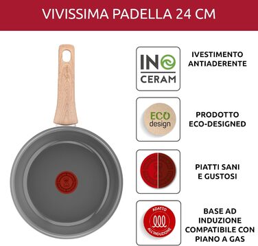 Сковорода Lagostina Vivissima 24 см з керамічним покриттям, з довгою ручкою, для всіх плит (індукція)