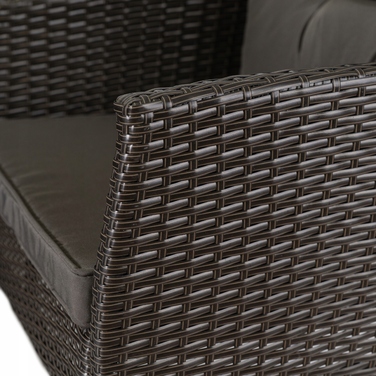 Комплект садових меблів із техноротанга MEBEL ELITE, чорний, 6 предметів