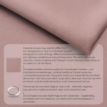 Дитяча гойдалка-колиска MAMOI з ременем безпеки, регульована висота 150-190 см, рожева. Гойдалка для дому, міцна конструкція, м'яке сидіння, легкий монтаж