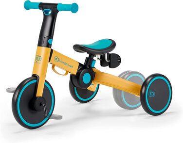 Триколісний велосипед Kinderkraft 4TRIKE 3 в 1: самокат-каталка-велосипед, жовтий, для дітей від 12 місяців до 5 років