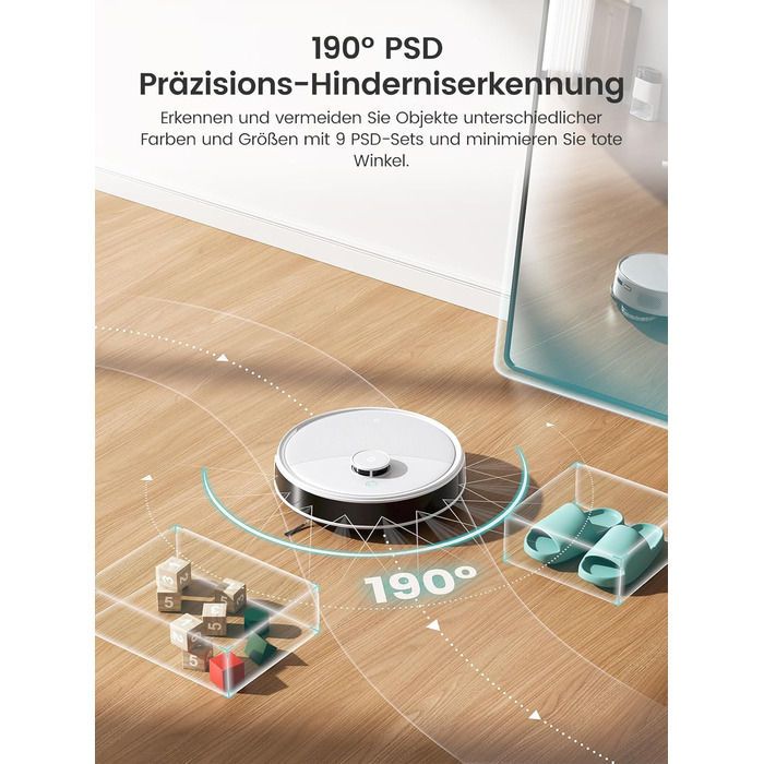 Робот-пилосос LEFANT M3 Gen2 з функцією миття, 12000Pa, автоматичне очищення, LiDAR, розпізнавання килима, керування через додаток Freemove 3.0 та голосове керування, 8 тижнів бездротової роботи