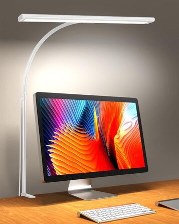 iFalarila Настільна лампа 10W з LED, регулювання яскравості, USB-порт, 3 колірні температури, 10 рівнів яскравості, гнучкий 70см шланх | Без пульта ДК