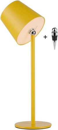 LED настільна лампа SellTec на акумуляторі, USB, біла, диммувана, IP54 для саду, кемпінгу, балкону, тераси (жовта)