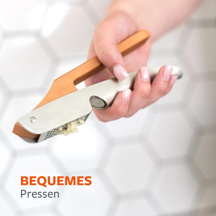 Пресс для часнику Full Circle Crushed It з вбудованим скребком - ручна преса для часнику та імбиру, легко миється, сумісна з посудомийною машиною, 19,6 x 4,86 x 2,5 см