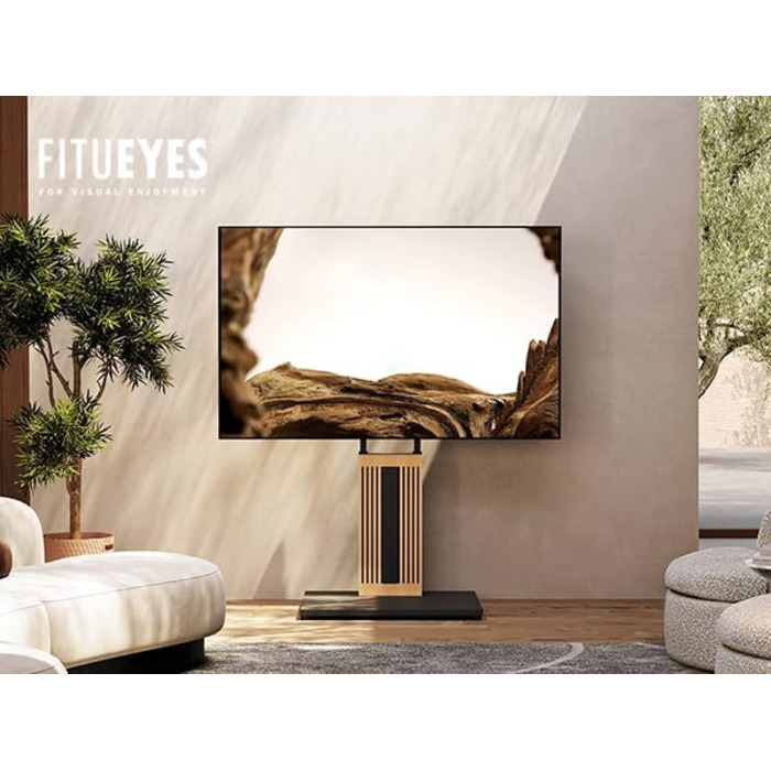 Підставка для телевізора FITUEYES Zen Series Black: дерев'яна, поворотна, регульована по висоті (32-65 дюймів)
