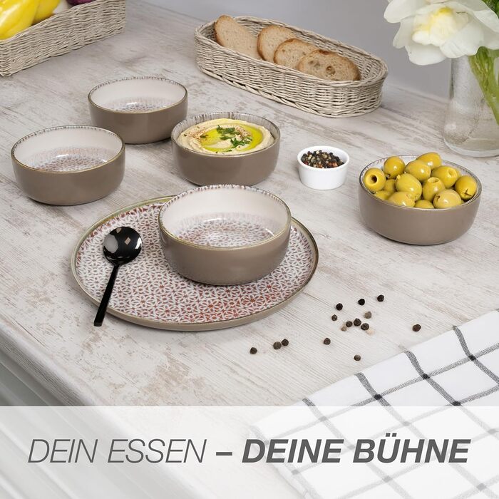 Набір посуду Moritz & Moritz ALHAMBRA на 12 осіб (36 предметів) з високоякісного порцеляну - сучасний сервіз, тарілки, десертні тарілки, піали