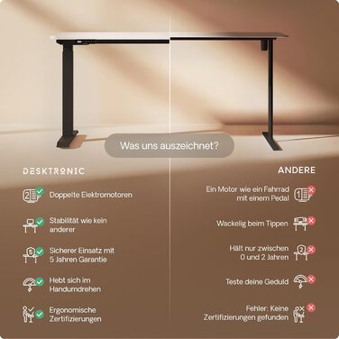 Стол підняття Desktronic Homeone 160x80 см – електричний з USB-портами, чорно-білий