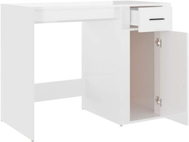 Письмовий стіл глянцевий білий 100x49x75 см інженерна деревина