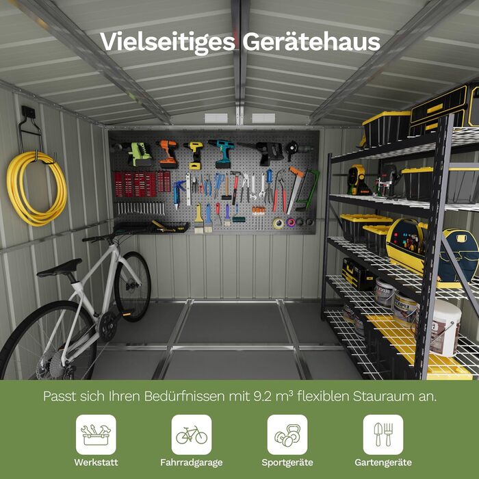 Сарай металевий Devoko 96x98x160 см з похилим дахом, антрацит. Садовий будиночок з дверима, рукавичками. Міцний, стійкий до іржі.