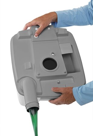 Портативна туалет Thetford Qube, біло-сіра, 330 x 383 x 427 мм (Porta Potti 335, Single)