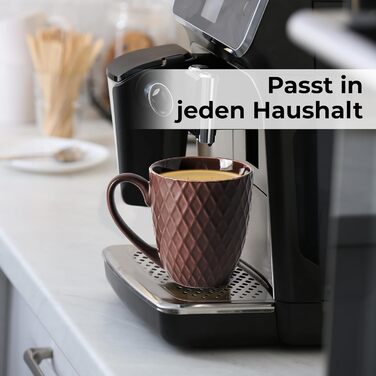 Набір кавових чашок Miamio Palmanova (бежевий) – 6 шт, 400 мл – сучасна кераміка, матова поверхня