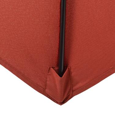Outsunny Parasol Ø196 см, поворотна парасолька з функцією складання, шестикутна балконна парасолька пляжна парасолька вітрозахисна стабільна ринкова парасолька Crank Parasol Захист від сонця для пляжу Балкон Сад, винний червоний