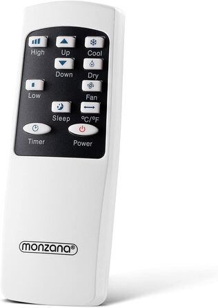 Мобільний кондиціонер Monzana MZKA780 7000 BTU 4в1 Пульт дистанційного керування 2100 Вт Таймер витяжного шланга Осушувач повітря в режимі сну