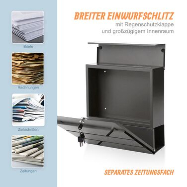 Скрінька для листів Relaxdays з відсіком для газет