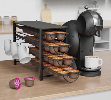 Тримач для капсул кави Dolce Gusto, 5-ярусний металевий ящик для капсул з тихими направляючими та антиковзними ніжками (56 капсул)