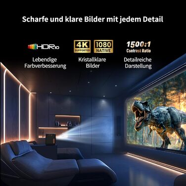 WEMAX Mini проєктор: 4K, 1080p, Smart, Dolby Audio, WiFi, Bluetooth. Підтримка Netflix та Google TV для дому та на вулицю