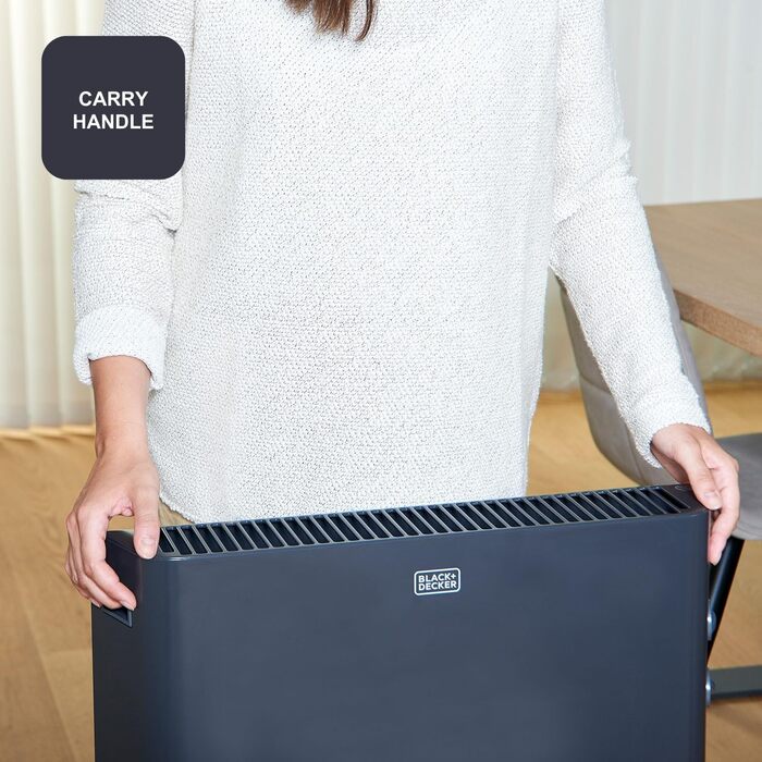 Конвектор BLACK+DECKER BXCSH1800E, 1800 Вт, чорний, з можливістю монтажу на стіну, аналогове керування