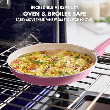 Набір GreenPan Rio: сковорода 20.3 см + лопатка, антипригарне покриття Ceramic, не містить PFAS, безпечне для здоров'я, сумісна з плитою та духовкою, блакитний колір