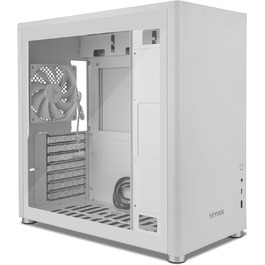 YEYIAN Hussar Plus повнорозмірний корпус для ПК ATX/Micro ATX/Mini ITX із загартованим склом, прозора бокова панель, 1 вентилятор 120 мм