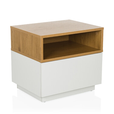 Приліжкова тумбочка MELMO 50x40x45 см білий/дуб hjh LIVING