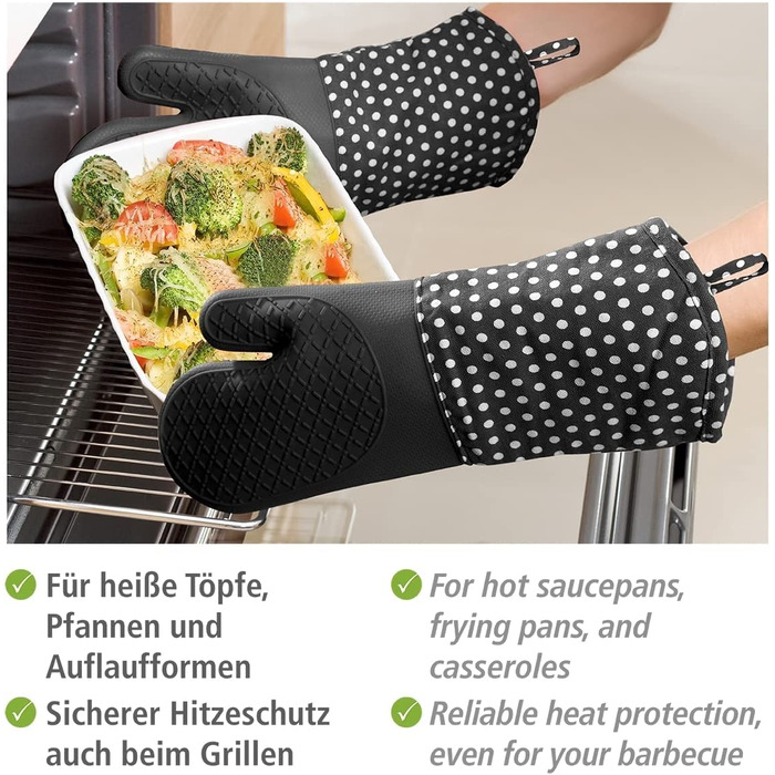 Рукавички WENKO Pot з силіконовими долонями, 1 пара, зручні кухонні гаджети, також можуть використовуватися в якості рукавичок для гриля, нагрівати