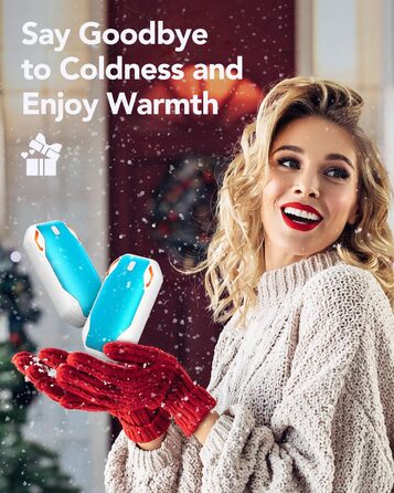 Електричні грілки для рук PHEJIE 2 шт. з 3 режимами нагріву, портативні, для активного відпочинку, кемпінгу, гольфу, подарунок для жінок та чоловіків (синьо-білі)