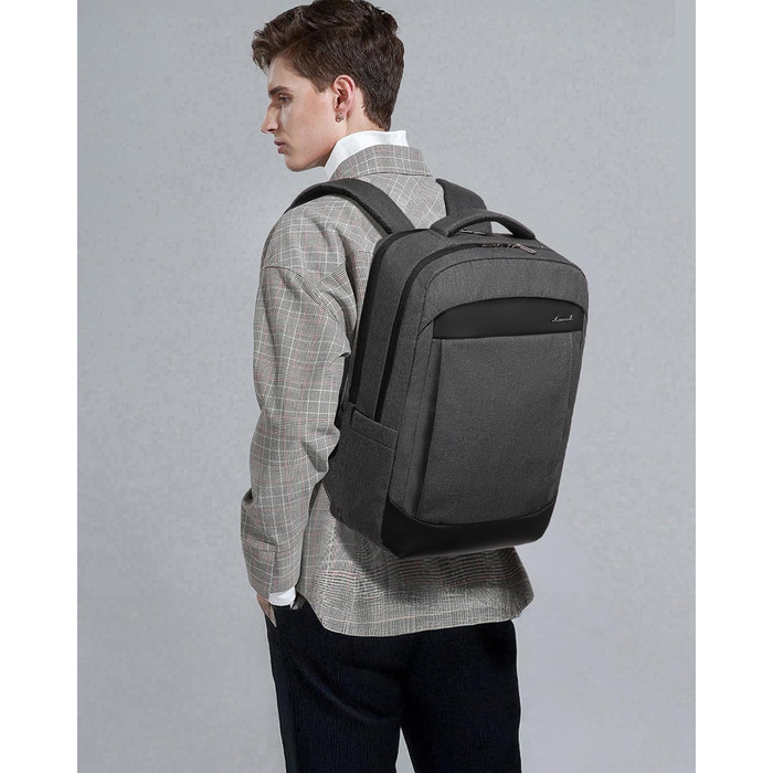 LOVEVOOK Рюкзак чоловічий великий, для ноутбука 17 дюймів, ділова сумка, рюкзак для роботи, шкільний рюкзак, водонепроникний, туристичний рюкзак, чоловічий, повсякденний, для офісу, роботи, подорожей, навчання (15.6 дюймів, Темно-сірий)