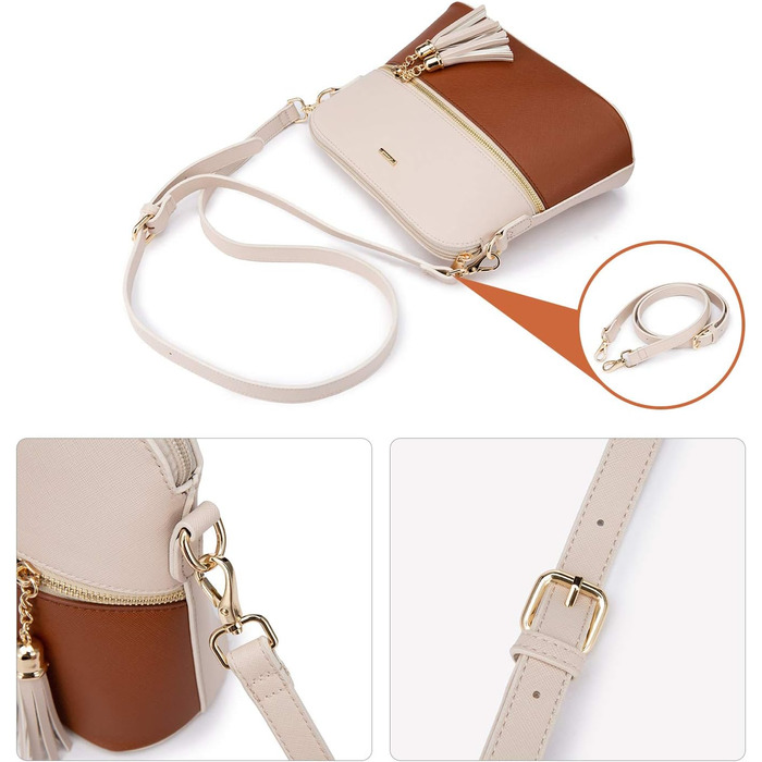 LOVEVOOK Набір сумок для жінок: 3 шт. (шоппер, сумка на плече, сумка з ручкою) для подорожей, роботи, покупок (бежевий+коричневий)