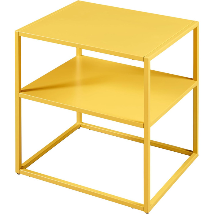 Журнальний столик Raahe з полицею Сталевий диванний стіл Приліжкова тумбочка 50 x 45 x 40 см для вітальні (жовтий)