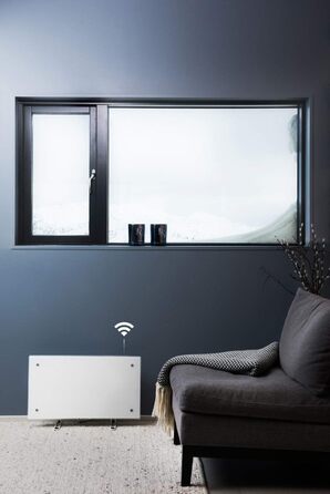 Інтелектуальний настінний конвектор Wi-Fi Електричні радіатори Управління зі смартфона Електричне опалення енергозберігаюче Висота 340мм Опалення електричне KWT IP24C, клас II (1200 Вт, білий)