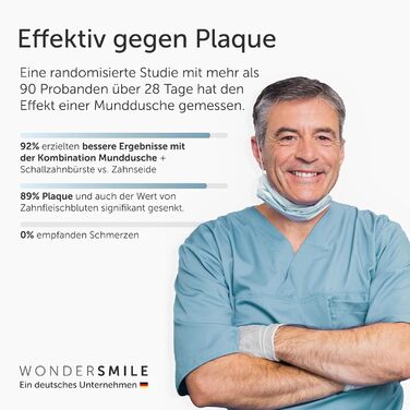 Wondersmile Munddusche PRO: Переможець тесту 2024 року, TÜV-сертифікована, 100 днів без ризику, SmoothFlow для догляду за зубами та яснами, 5 режимів, акумулятор PowerAkku (30 днів), Ultimate Black