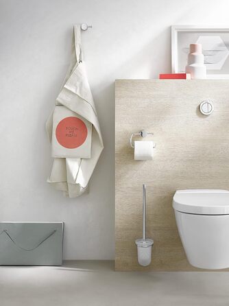 Тримач для туалетного паперу EMCO Rondo 2, хромований, тримач для туалетного паперу, без кришки, тримач рулону, настінний - 450000101