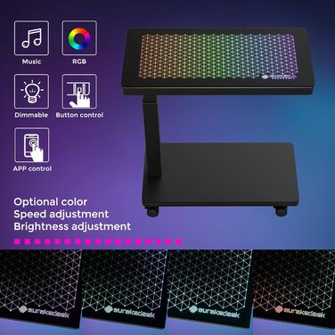 Підставка для комп'ютера EUREKA ERGONOMIC з регулюванням висоти, ATX корпус, тримач CPU, органайзер під стіл, з LED підсвіткою