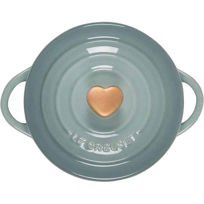 Міні-кокот Le Creuset, кераміка, 237 мл, з ручкою 'Морська сіль' з золотим серцем