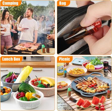 Набір скляних банок для спецій 30 шт. з дозатором, вологостійкі етикетки, 120 мл, чорний колір, з 24 пластиковими кришками