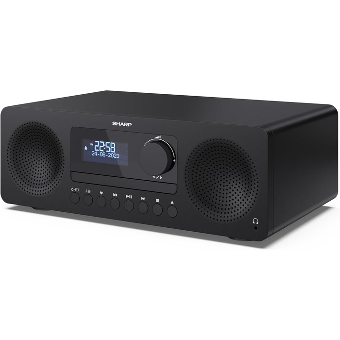 Компактна система SHARP XLB520D, 40 Вт, DAB/FM, Bluetooth, моноблок Hi-Fi, чорний