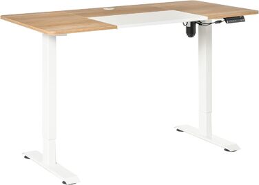 Електричний стіл Vinsetto Каркас столу з двигуном Комп'ютерний стіл Регульований по висоті Офісний стіл Настільна підставка Металева ДСП 140 x 70 x 72-116 см (натуральний білий)
